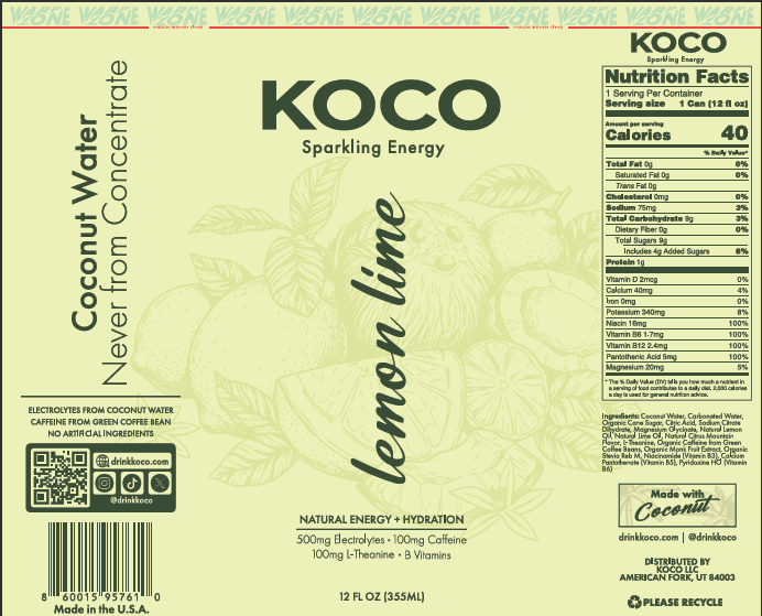 KOCO Sparkling Energy: Lemon Lime