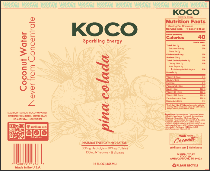KOCO Sparkling Energy: Piña Colada